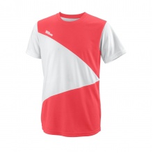 Wilson Tennis Tshirt Team II Triangle Crew korallrot/weiss Jungen